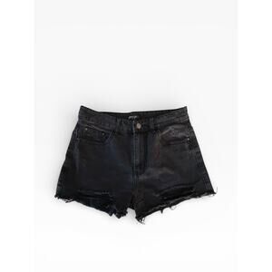 Nasty Gal Black Distressed Denim Cutoff Shorts – UK 10